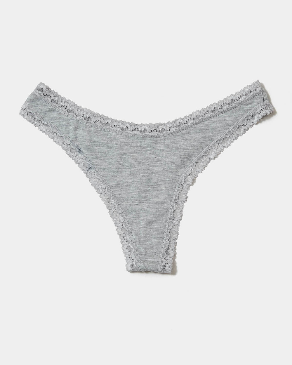 Thong - Grey Marl  Sustainable TENCEL™ Lace Underwear – Stripe & Stare USA