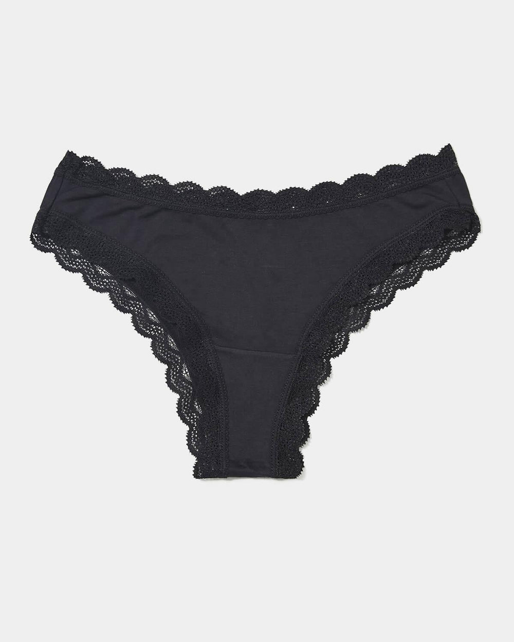 Brazilian Brief - Black  Sustainable TENCEL™ Lace Underwear