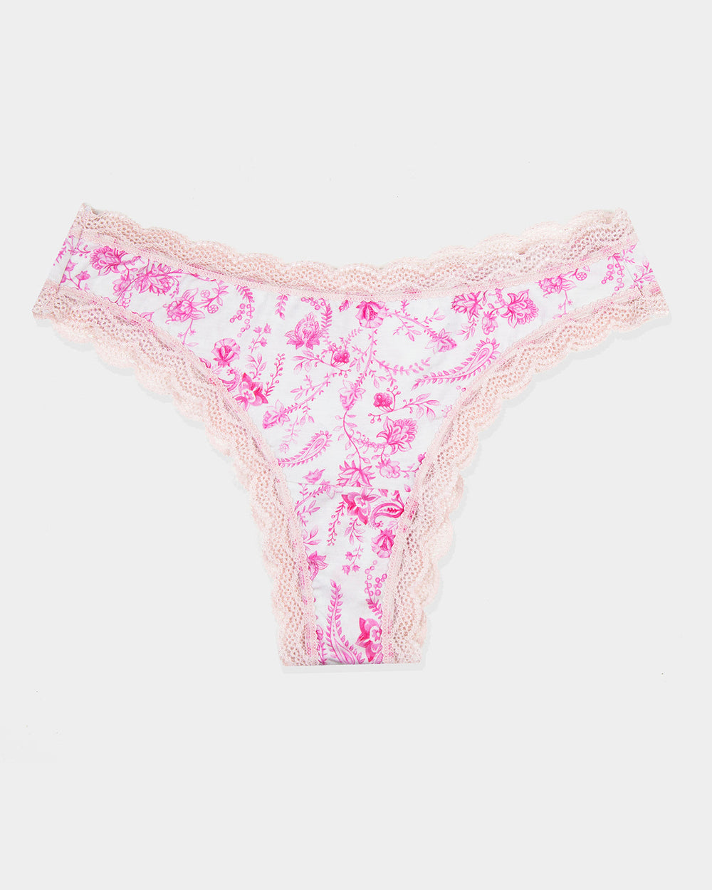 Brazilian Brief - Pink Spring Paisley Stripe & Stare®