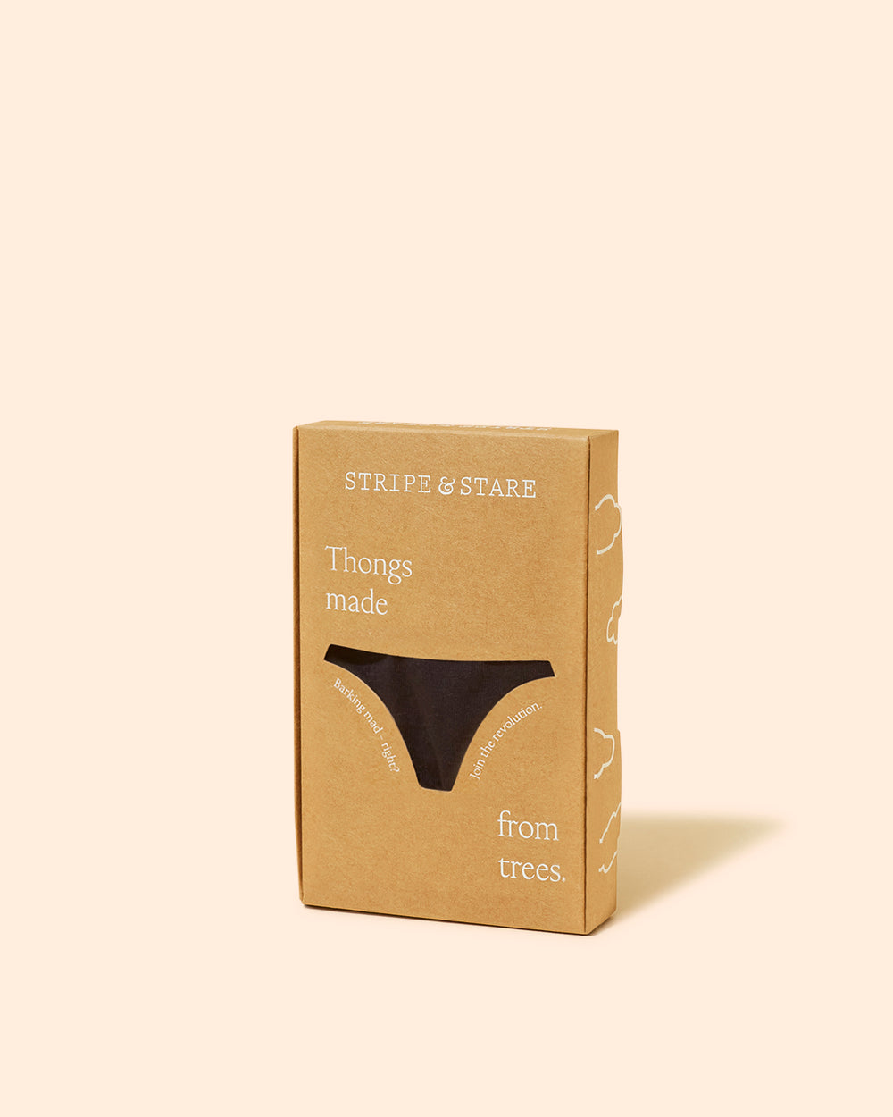 Thong - Black  Sustainable TENCEL™ Lace Underwear – Stripe