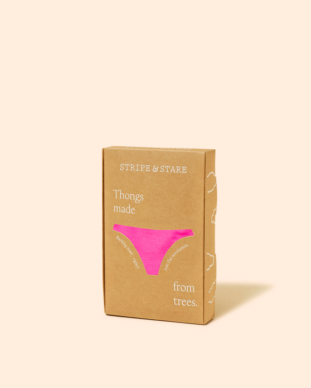 Thong - Raspberry  Sustainable TENCEL™ Lace Underwear – Stripe
