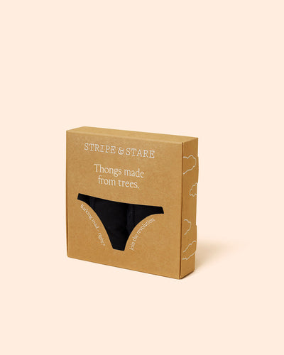 Thong Four Pack - Black Stripe & Stare