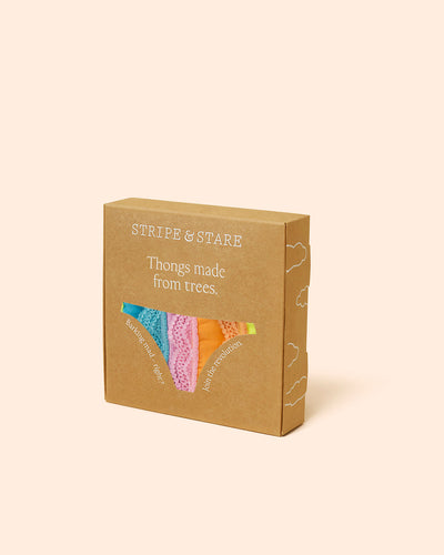 Thong Four Pack - Neon Candy  Sustainable TENCEL™ Lace Underwear – Stripe  & Stare USA