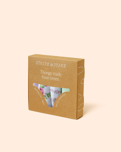 Thong Four Pack - Rose Trellis Stripe & Stare