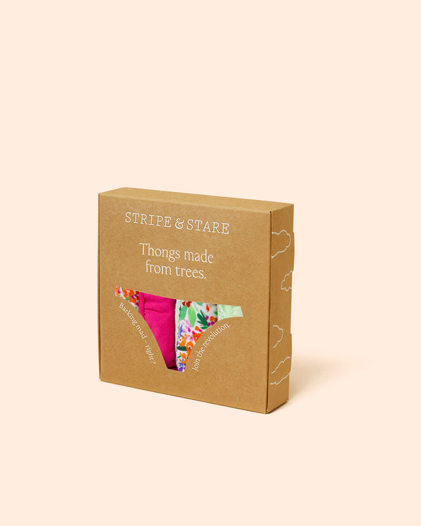 Thong Four Pack - Wildflower Meadow Stripe & Stare