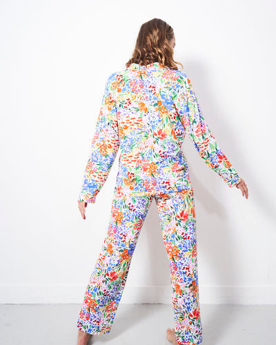 Long Pajama Set - Wildflower Stripe & Stare