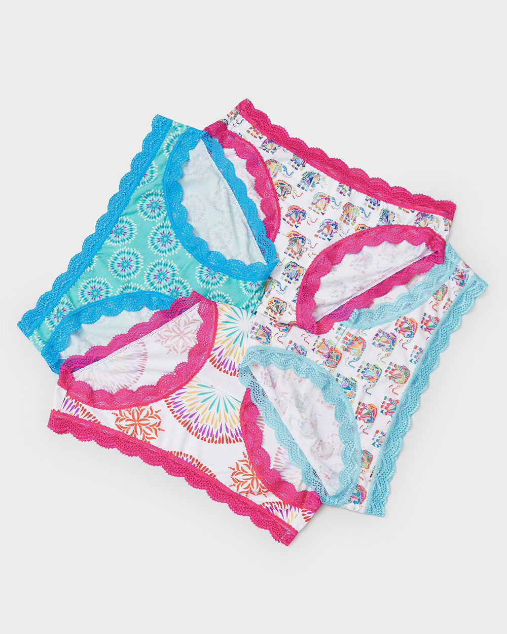 Knotty Underwear - Women's Underwear 6 Pack - Hearts, Polkadot, Patterned  and Lace Briefs
