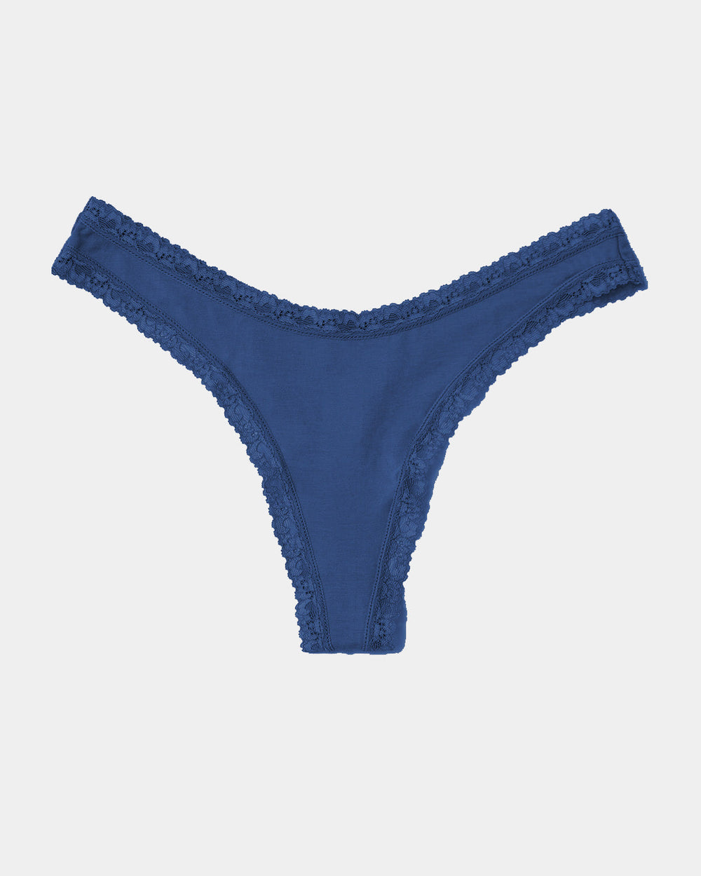 Thong - French Navy  Sustainable TENCEL™ Lace Underwear – Stripe
